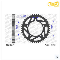 COURONNE ALU 520 BMW S1000 RR M1000 RR 19-