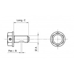 Bouchon de vidange TECNIUM aimanté alu noir M14x1,25x13,5 