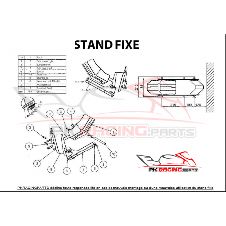 Bloque roue moto ''Stand fixe ''