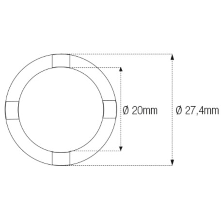 Douille à créneaux JMP pour bras oscillant/chassis Øint.20mm/Øext.27,4mm 4 crans BMW