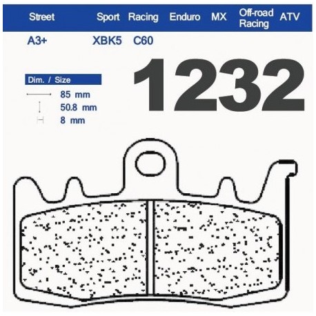 Plaquettes de frein CL BRAKES 1232C60