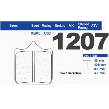 Plaquettes de frein CL BRAKES 1207XBK5