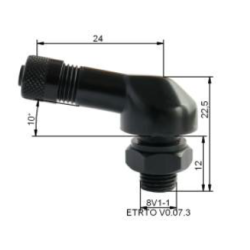 Valve pneumatique alu BIHR Ø8,5mm noir 