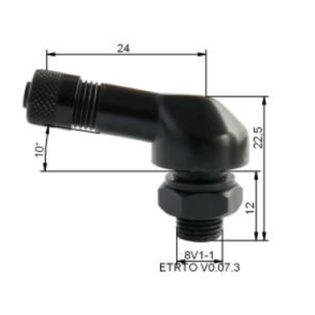 Valve pneumatique alu BIHR Ø8,5mm noir 