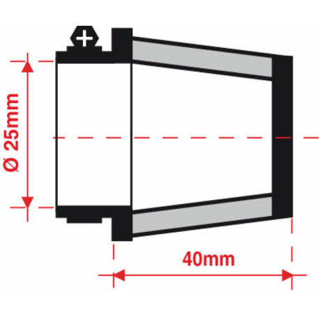 FILTRE DE RENIFLARD D'HUILE D25MM LONGUEUR 40MM