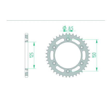 Couronne AFAM 41 acier standard - 520