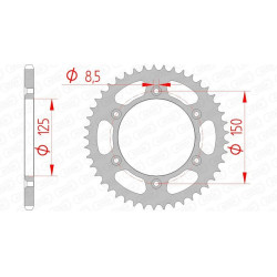 Couronne AFAM acier standard - 520