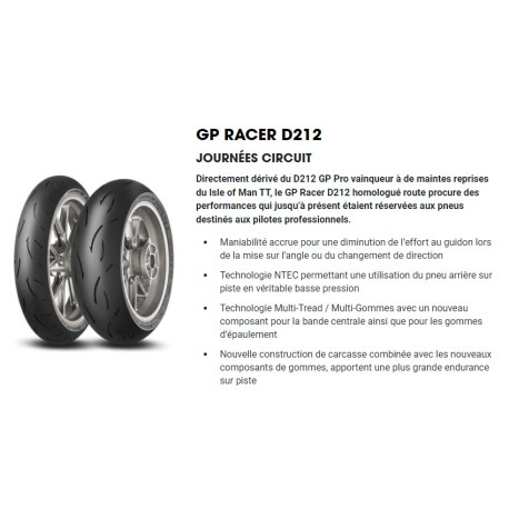 DUNLOP GP RACER D212 120/70/17 SOFT