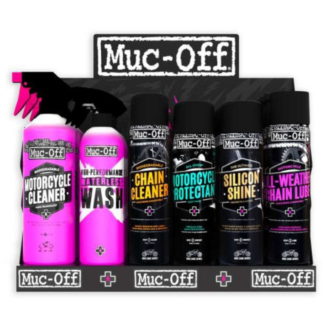 Présentoir mural MUC-OFF Pack de démarrage - Clean, Protect, Lube