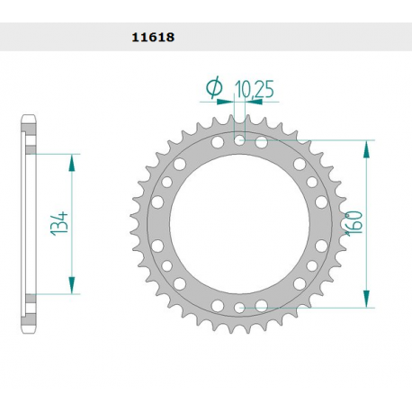 COURONNE ALU 520 HONDA