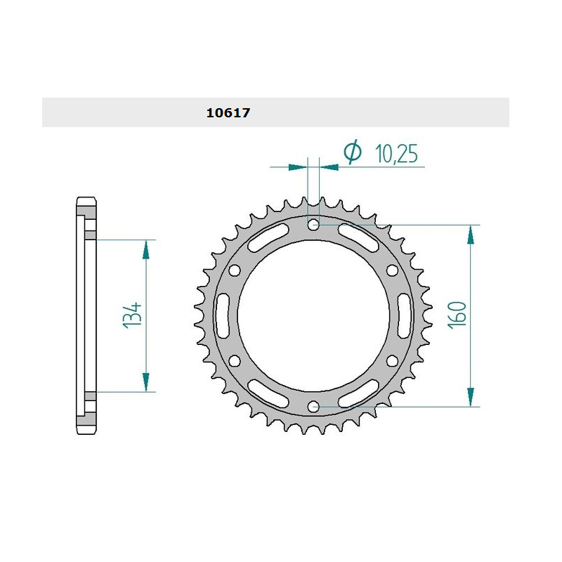 Couronne moto 530 acier Honda CB 1000 R et ABS - CBR 1000 RR et SP Afam