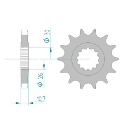 PIGNON ACIER ORIGINE 530