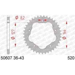 Couronne AFAM 38 dents acier pas 520 type 50607 Ducati