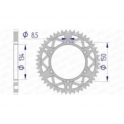 Couronne AFAM 48 dents alu pas 520 type 17206