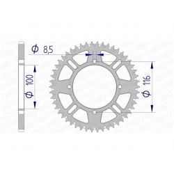 Couronne AFAM 51 dents alu pas 420 type 17104 Kawasaki