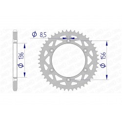 Couronne AFAM 48 dents alu pas 520 type 15206N