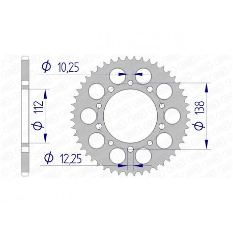 Couronne AFAM 46 dents alu pas 520 type 11509