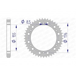 Couronne AFAM 42 dents alu pas 530 type 87601 Triumph