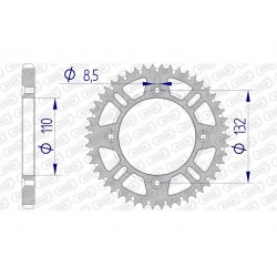 Couronne AFAM 47 dents alu pas 428 type 72102 KTM SX