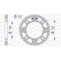 Couronne AFAM 47 dents alu pas 428 type 72102 KTM SX