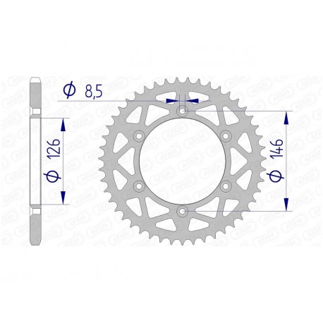 Couronne AFAM 48 dents alu pas 520 type 15203N Suzuki