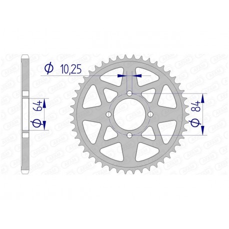 Couronne AFAM 40 dents alu pas 520 type 15310 Suzuki LT-Z400 Quadsport