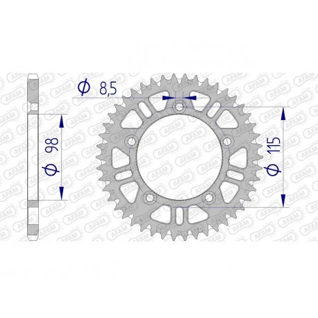 Couronne AFAM 50 dents alu pas 420 type 72101