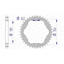 Couronne AFAM 39 dents alu pas 525 type 51803 Ducati