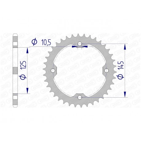 Couronne AFAM 37 dents alu pas 520 type 13407 Yamaha YFM700R Raptor