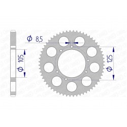 Couronne AFAM 58 dents alu pas 428 type 48200 HM