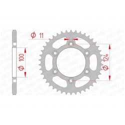 Couronne AFAM 39 dents acier pas 520 type 50602 Ducati