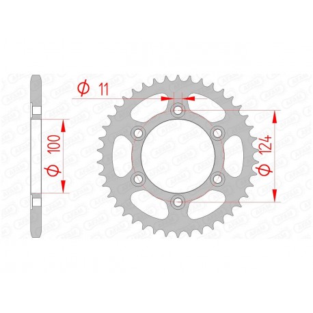 Couronne AFAM 39 dents acier pas 520 type 50602 Ducati