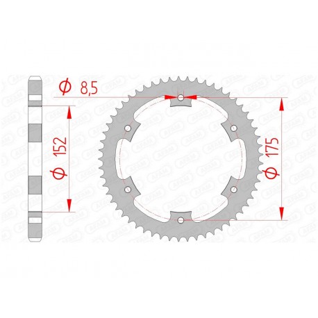 Couronne AFAM 55 dents acier pas 428 type 12207 Yamaha