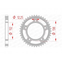 Couronne AFAM 45 dents acier pas 530 type 10508