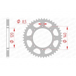 Couronne AFAM 46 dents acier pas 520 type 16600 Kawasaki