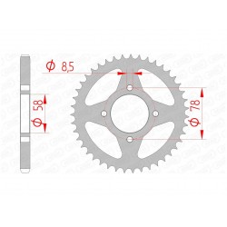 Couronne AFAM 48 dents acier pas 428 type 14201