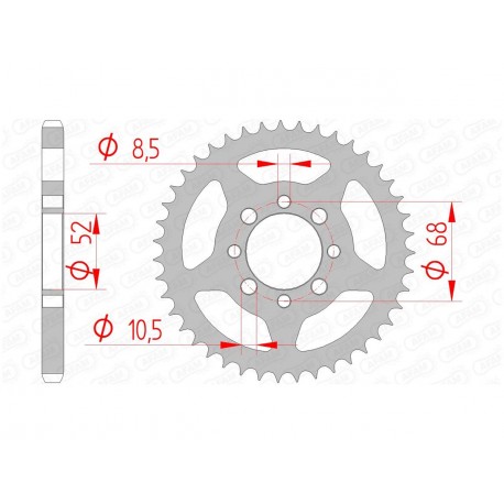 Couronne AFAM 43 dents acier pas 428 type 14101 Suzuki