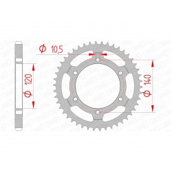 Couronne AFAM 44 dents acier pas 525 type 14507 Suzuki GSX-R600/750