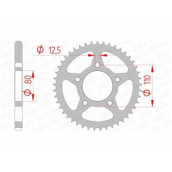 Couronne AFAM 40 dents acier pas 525 type 10608 Honda