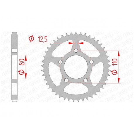 Couronne AFAM 40 dents acier pas 525 type 10608 Honda