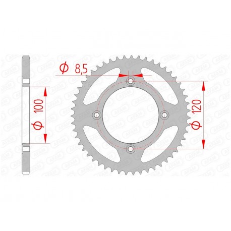 Couronne AFAM 50 dents acier pas 420 type 38101 Beta 50RR