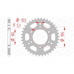 Couronne AFAM 40 dents acier pas 520 type 98300 Polaris 250 Trail Blazer