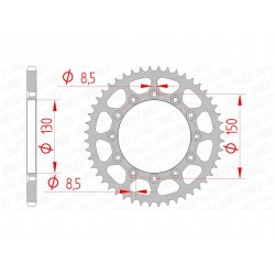 Couronne AFAM 39 dents acier pas 520 type 12323