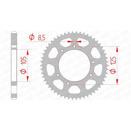 Couronne AFAM 50 dents acier pas 428 type 47200