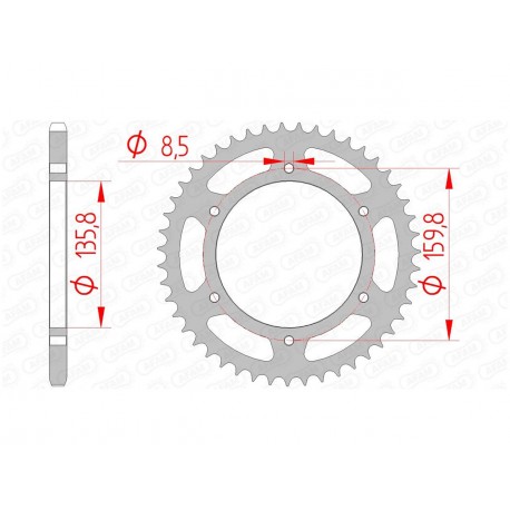 Couronne AFAM 43 dents acier pas 520 type 35304