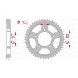 Couronne AFAM 42 dents acier pas 530 type 14601 Suzuki