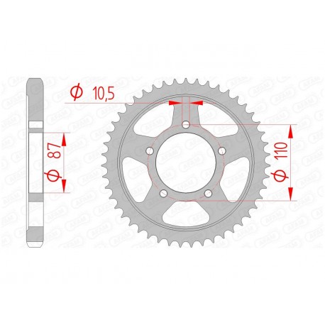 Couronne AFAM 42 dents acier pas 530 type 14601 Suzuki