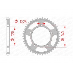 Couronne AFAM 42 dents acier pas 525 type 14604