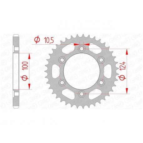 Couronne AFAM 37 dents acier pas 525 type 50609 Ducati