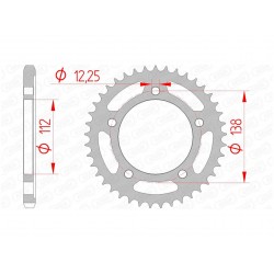 Couronne AFAM 41 dents acier pas 525 type 10517 Honda CBF500